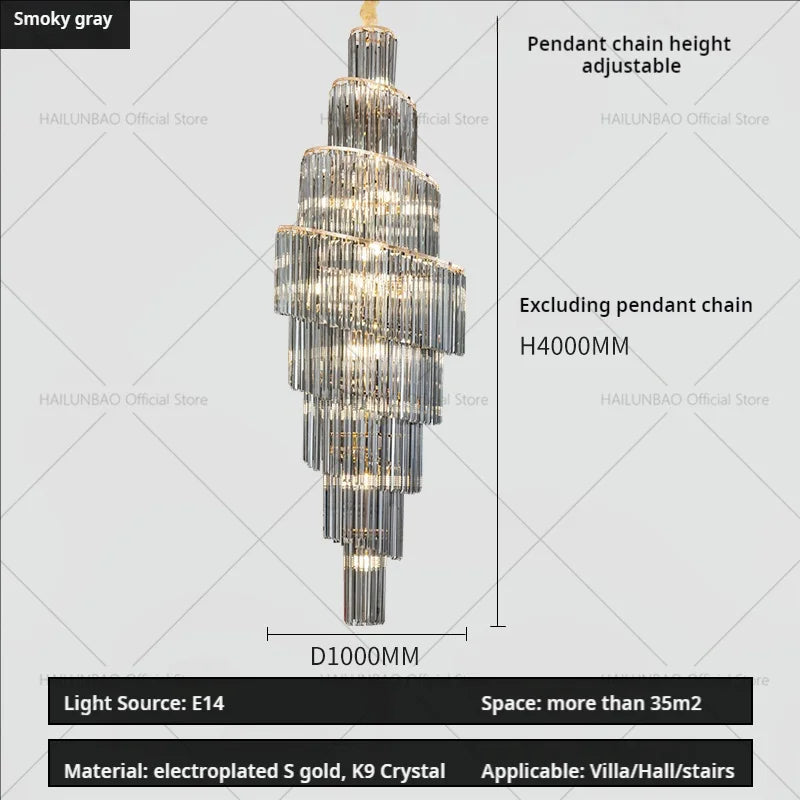 DecorBites™ Crystal Chandelier for Penthouse Villa Living Room - Modern Light Luxury Design