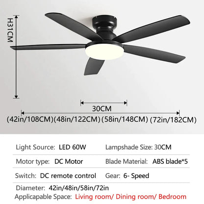 ثريا DecorBites™ منخفضة الإضاءة مقاس 72 بوصة مزودة بمروحة أرضية 2023 لغرفة المعيشة ومروحة سقف للرياح القوية