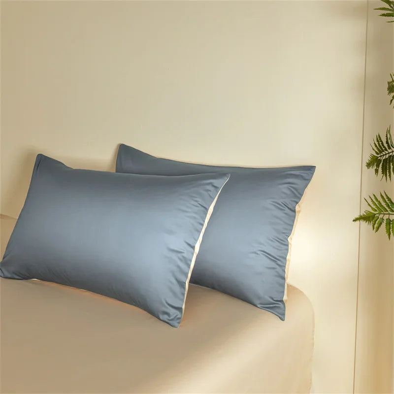 Decobites Egyptian Cotton Bedding Set: Sheet, Pillowcase, Blanket Cover in Queen King Size