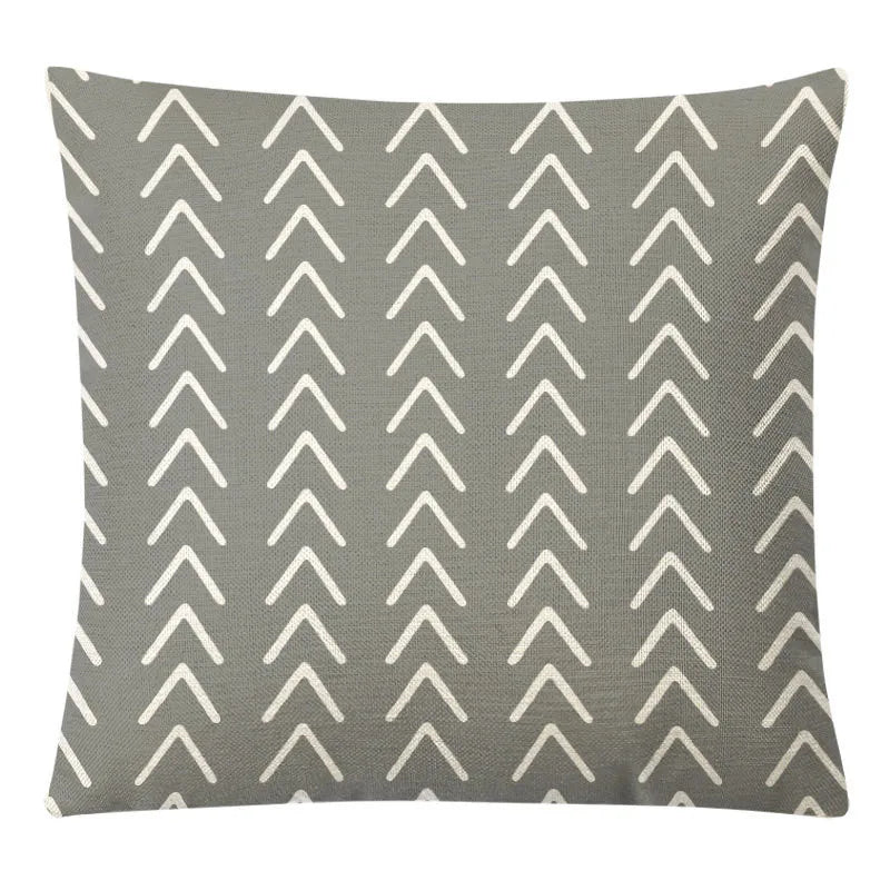 غطاء وسادة من الكتان الأصفر الهندسي من DecorBites™ للديكور العصري 45×45 سم