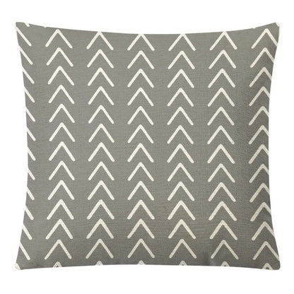 غطاء وسادة من الكتان الأصفر الهندسي من DecorBites™ للديكور العصري 45×45 سم