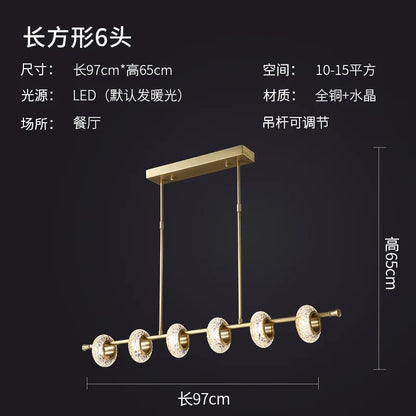 DecorBites™ Crystal Lustre LED Chandelier for Home Decor - Luxury Round Ceiling Lamp