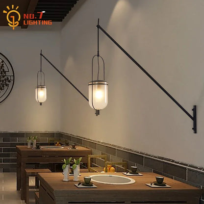 Lámpara de pared LED de brazo oscilante DecorBites™ de estilo industrial retro para decoración de restaurantes y lofts