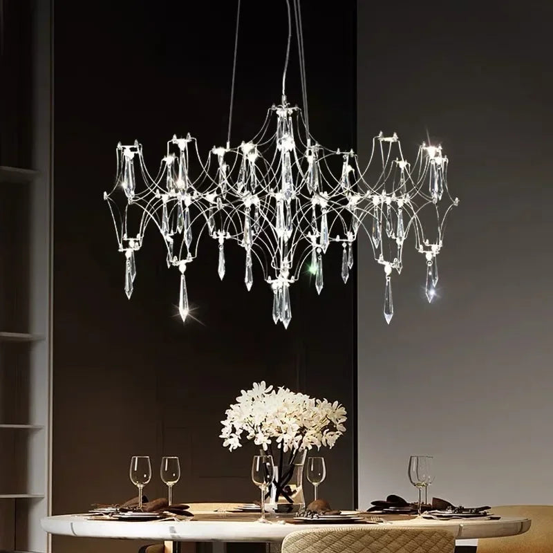 DecorBites™ Crystal Chandelier: Luxury Modern Starry Ceiling Light for Living Room, Bedroom, Restaurant