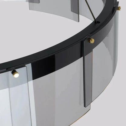 DecorBites™ Glass Circle LED Pendant Light: Stratos Luxury Chandelier for Kitchen Island