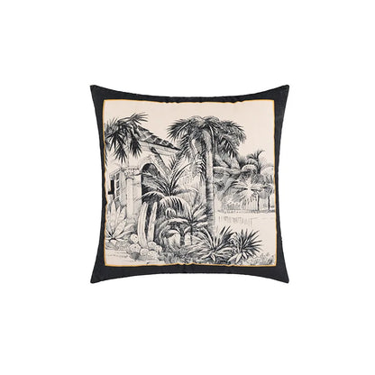 DecorBites™ Jungle Cartoon Print Velvet Cushion Cover - Hawaiian Decor for Sofa