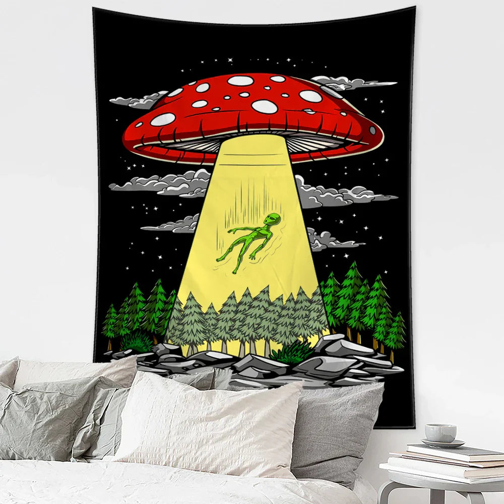 Decobites Mushroom Eye Mandala Wall Hanging for Home Dorm Decor