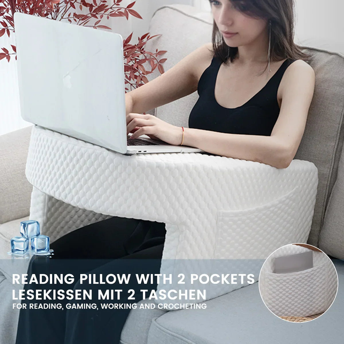 Decobites Soft Reading Pillow - Perfect for Gaming, Working, and Relaxing on Floor Sofa