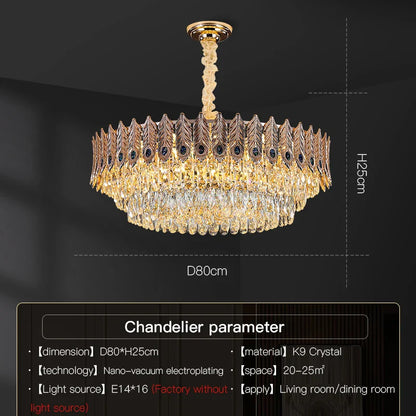 DecorBites™ Crystal Chandelier: Elegant & Modern Bedroom & Living Room Lighting