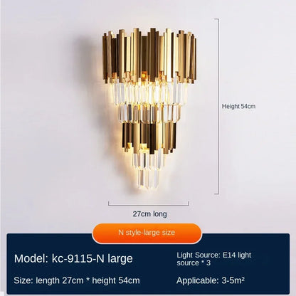 DecorBites™ Crystal Wall Lamp: Modern Luxury Wireless Rechargeable Sconce Light for Bedroom & Living Room