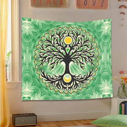 Decobites Yggdrasil Sun and Moon Tapestry - Bohemian Home Decor