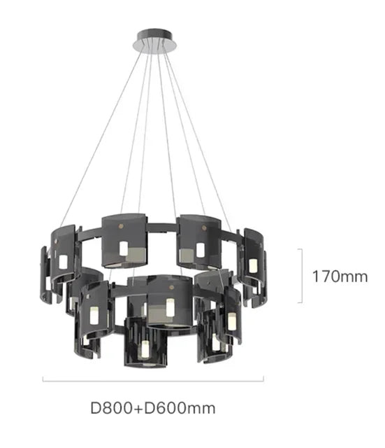 DecorBites™ Elegant Smoky Glass Chandelier Ceiling Lighting for Dining Living Bedroom