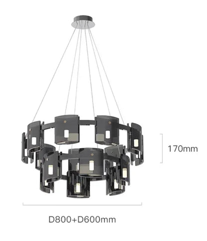 DecorBites™ Elegant Smoky Glass Chandelier Ceiling Lighting for Dining Living Bedroom