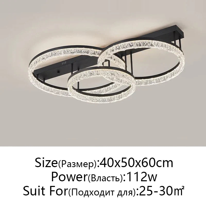 DecorBites™ LED Ring Chandelier with Remote Control - Modern Ceiling Lamp for Home Décor