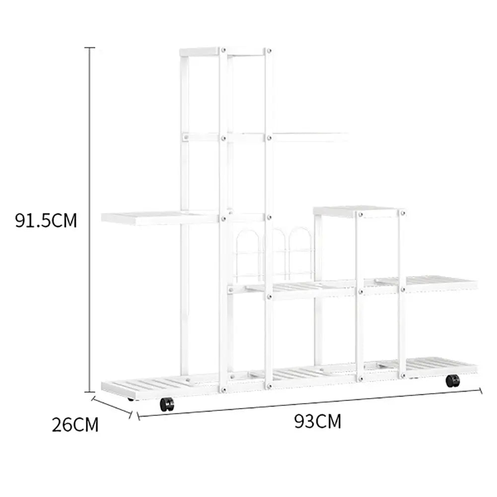 DecorBites™ Wrought Iron Plant Stand with Wheels