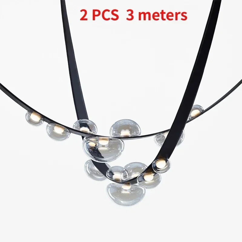 DecorBites™ Leather LED Pendant Lamp: Modern Lighting for Living Room, Hall, and Villa