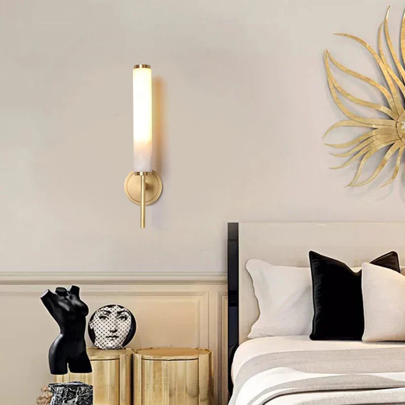 DecorBites™ Elegant Marble Copper Wall Sconce for Living Room and Bedroom Lighting