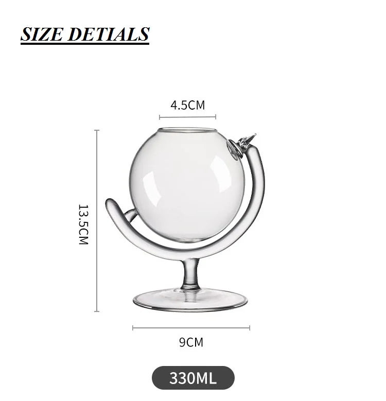 DecorBites™ Globe Bubble Martini Glass Cup: Premium Quality Transparent Drinkware