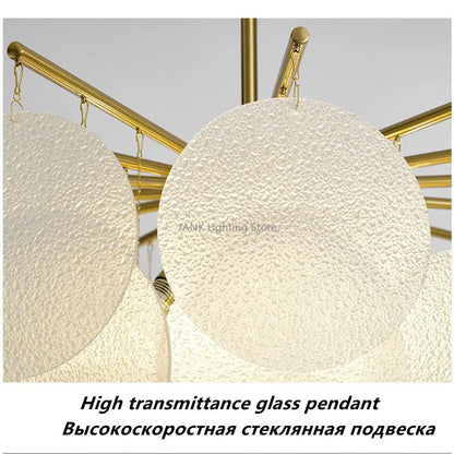 DecorBites™ Glass LED Chandelier 50cm Diameter for Living Room, Dining, Island - Lighting Fixtures