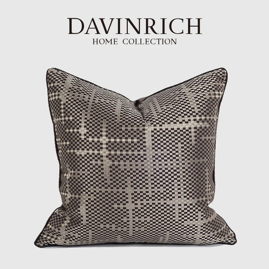 DecorBites™ Brown Geometric Random Braided Square Pillow Cover - Wabi Sabi Style Collection