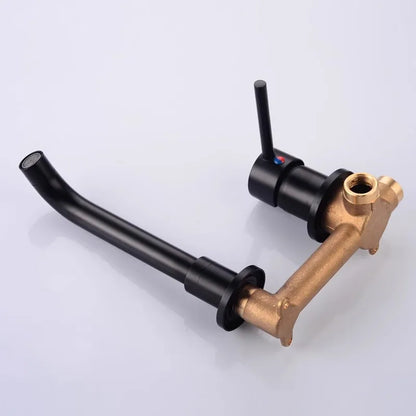 DecorBites™ Brushed Gold In-Wall Black Basin Faucet Set for Bathroom Sink Mixer Tap