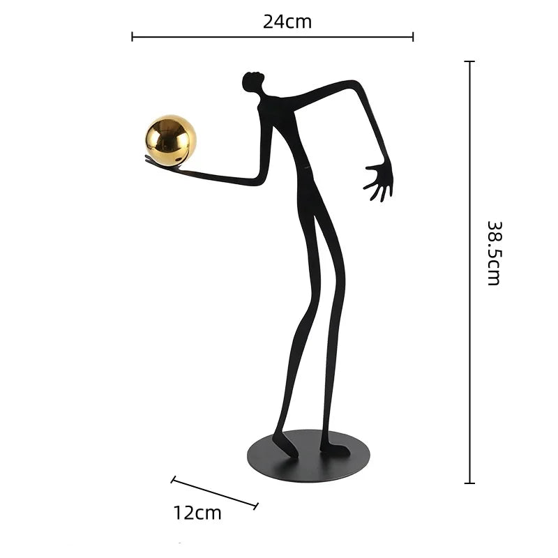 Escultura de Figura de Oro Decorbites™ Ornamento Metálico Decoración para el Hogar Figurilla