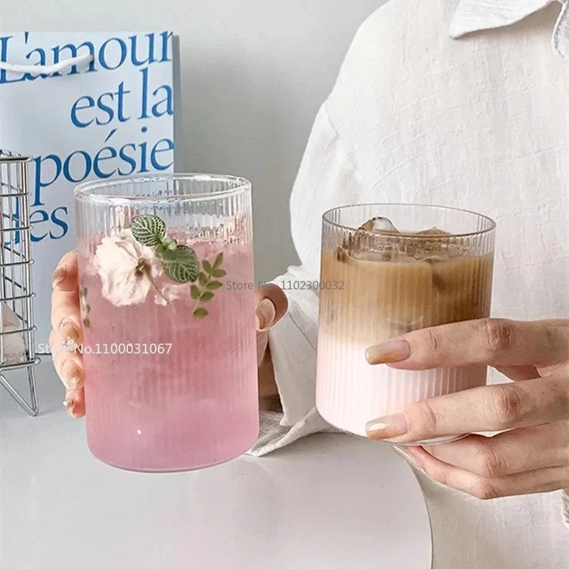 DecorBites™ Clear Glass Coffee Cup Set - Heat-Resistant Borosilicate, Ideal for Hot/Cold Drinks