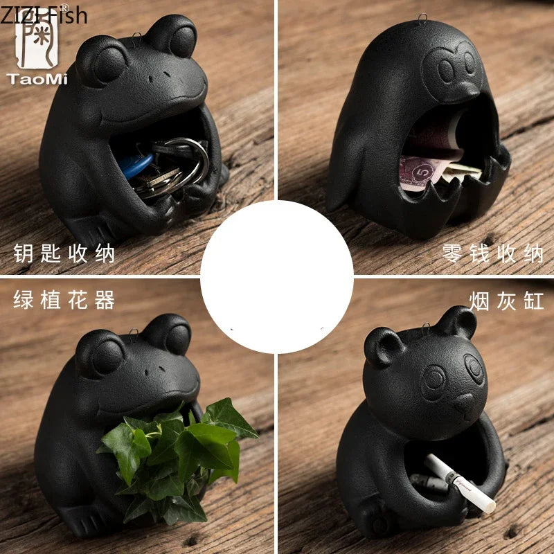 DecorBites™ Cute Cartoon Animal Ashtray for Home Decor & Car, Gift for Boyfriend