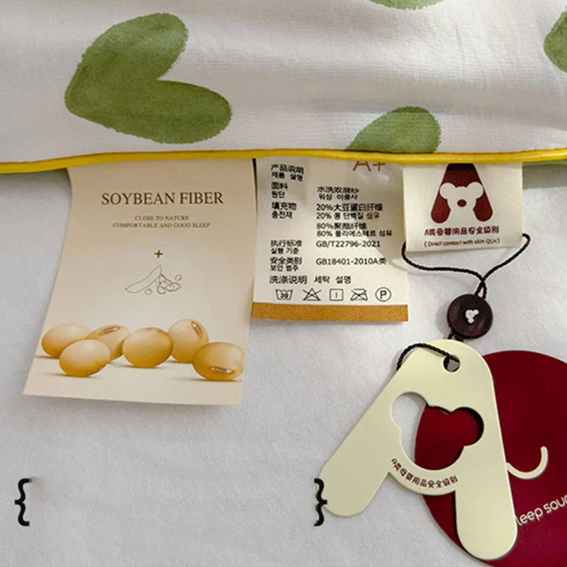 DecorBites™ Love Print Soft Summer Quilt: Ice Cream Cool Feel, Skin-friendly, Washable