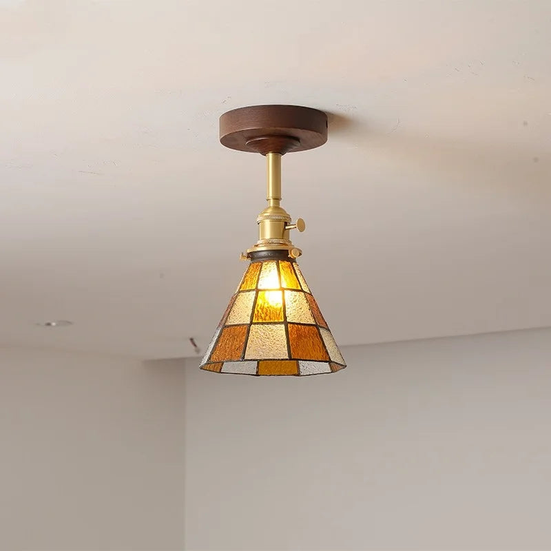 Decorbites™ Glas-Holz-LED-Deckenleuchte Nordisches Design für Wohnzimmer & Flur
