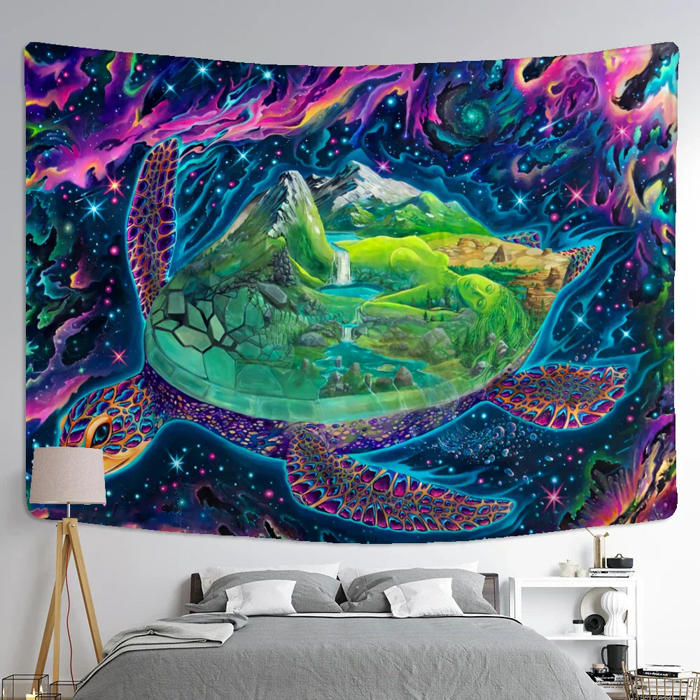 Enchanted Forest Tapestry Wall Art by Decobites - Psychedelic Bohemian Hippie Decor