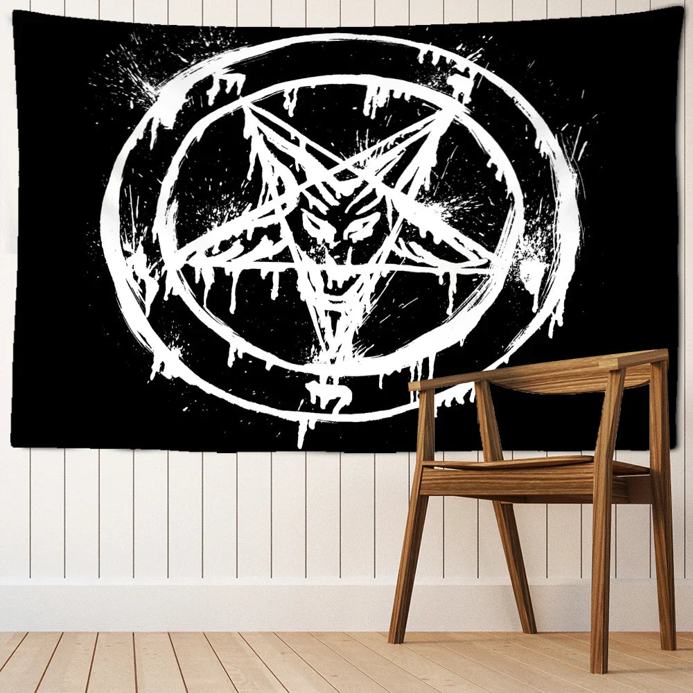 Decobites Pentagram Psychedelic Tapestry Wall Hanging for Home Decor