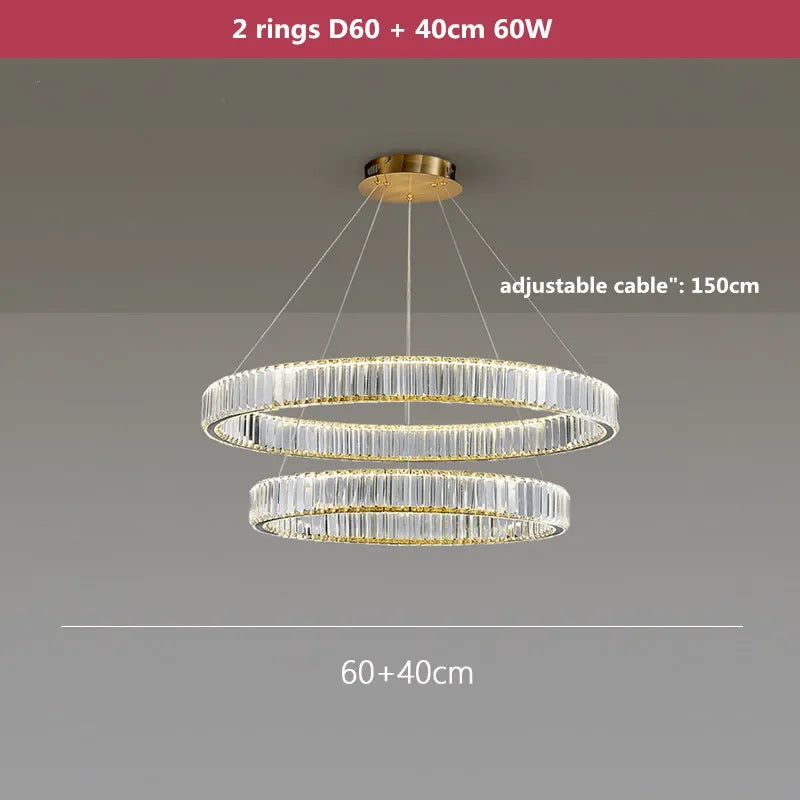 Lámpara de araña LED de cristal DecorBites™: Iluminación colgante moderna de acero para una decoración de vestíbulo lujosa