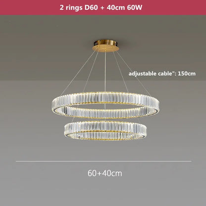 Lámpara de araña LED de cristal DecorBites™: Iluminación colgante moderna de acero para una decoración de vestíbulo lujosa