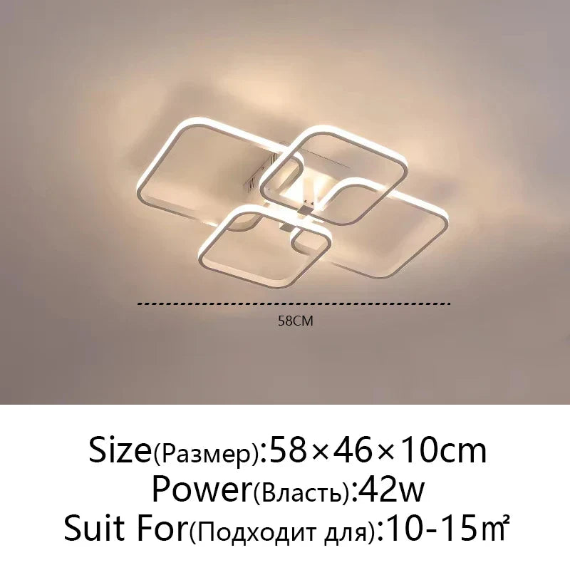 DecorBites™ LED Ceiling Light: Modern Dimmable Fixture for Home Living Room, Bedroom, Dining Room