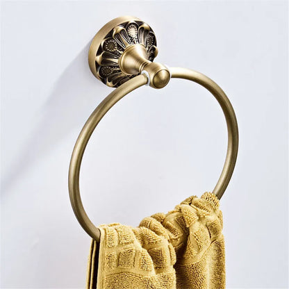 DecorBites™ Brass Bathroom Hardware Set: Shelf, Toilet Brush Holder, Paper & Towel Holder