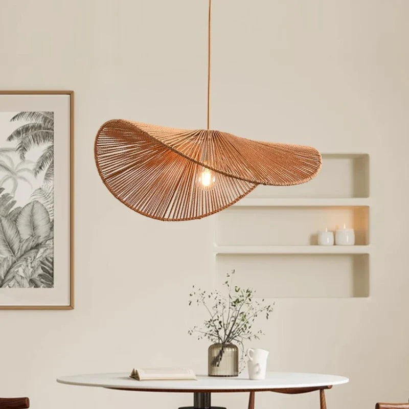 Decorbites™ Lámparas Colgantes de Cáñamo: Accesorios de Iluminación LED Interior Wabi Sabi