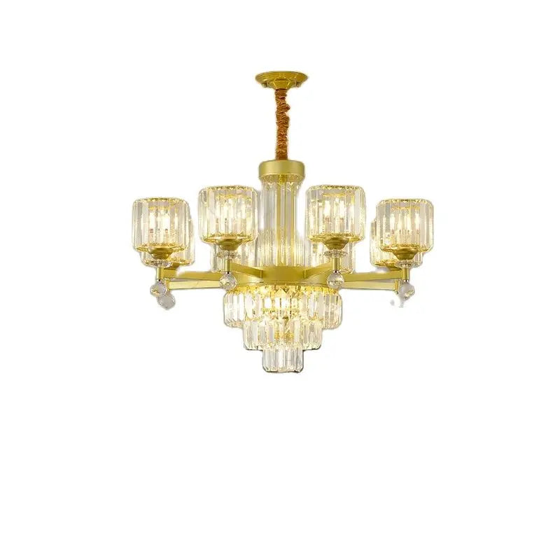 DecorBites™ Crystal Chandelier: Elegant Light Luxury Villa Bedroom Living Room Lamp