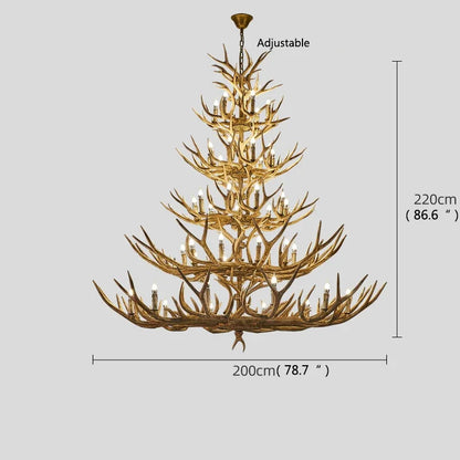 DecorBites™ Antler LED Chandeliers: Creative Retro Resin Pendant Lamps for Home & Hospitality Lighting