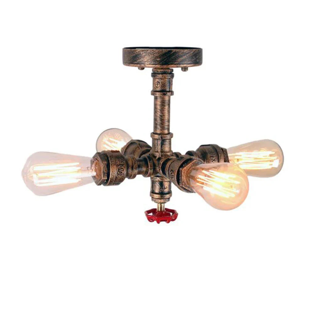 DecorBites™ Industrial Water Pipe Ceiling Light Fixture for Living Room and Restaurant Decor