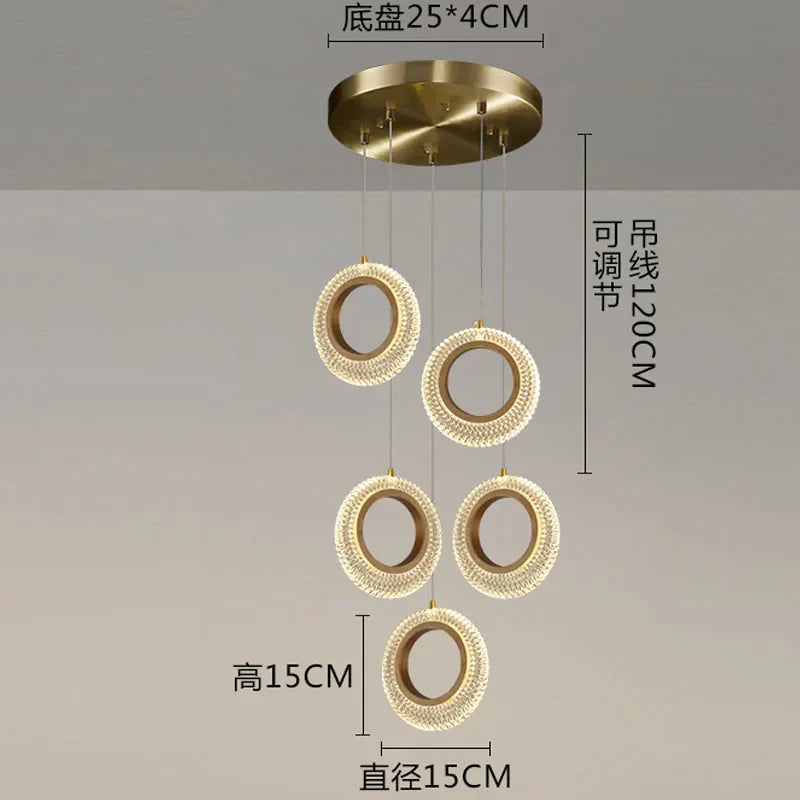 DecorBites™ Crystal LED Chandelier: Modern Gold Kitchen Lighting, Simple Elegant Design.