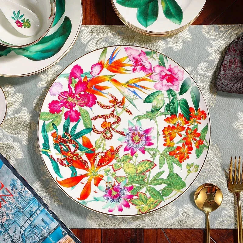 DecorBites™ Green Leaf Collection: Tableware, Plates, Coffeeware, Teaware, Saucers, Bowl, Tray