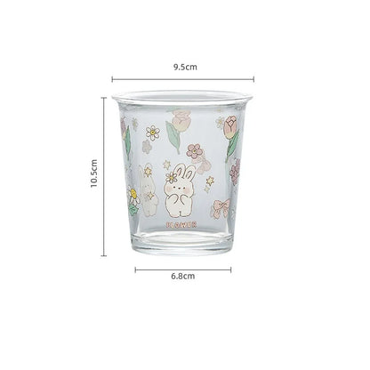 DecorBites™ Cute Four-color Bear Rabbit Glass Tea Coffee Cup