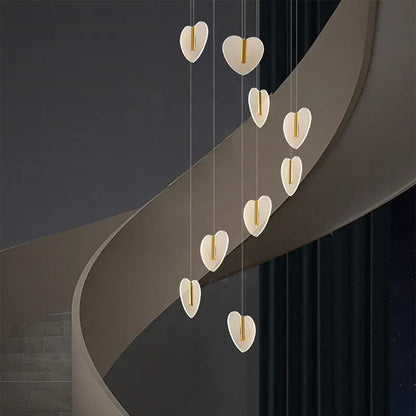 DecorBites™ Love Chandelier: Luxury Crystal Gold Lighting for Staircase & Living Room