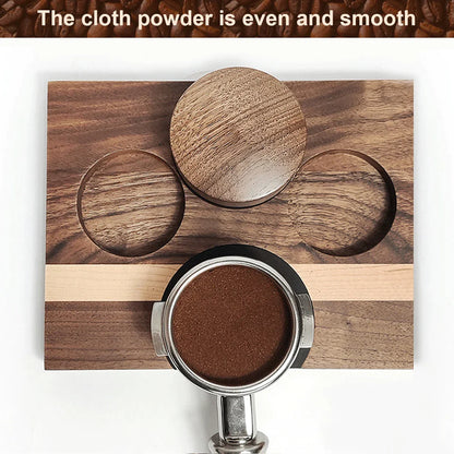 DecorBites™ Espresso Distribution Tool & Tamper - Adjustable Depth, Wooden, 51/53/58mm Sizes