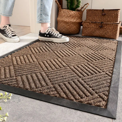 Decobites Rubber Front Door Mat | Shoe Scraper | Indoor Outdoor Doormat | Dirt Resistant Mats