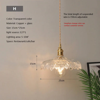 Nordic Glass Pendant Light in Brown and Polished Chrome