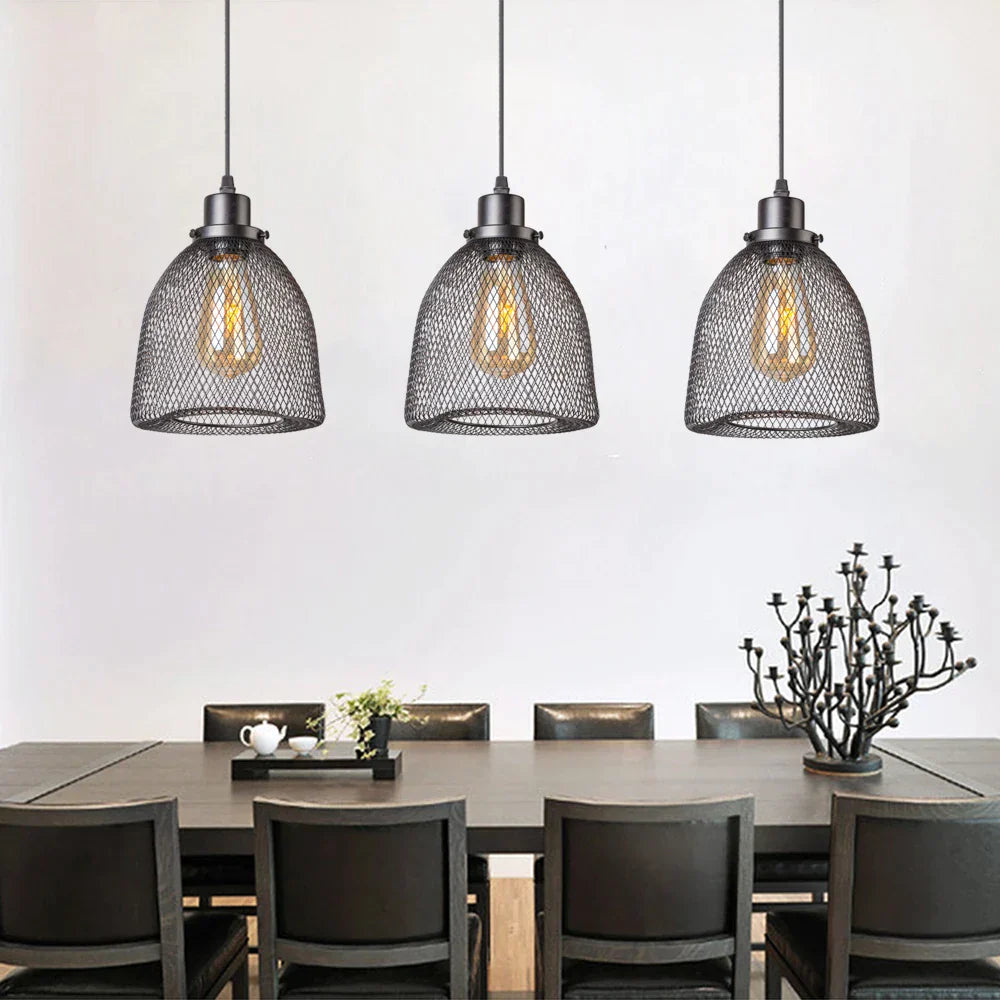 ثريا DecorBites™‎ المعدنية السوداء ذات القفص المعلق للديكور المنزلي العصري