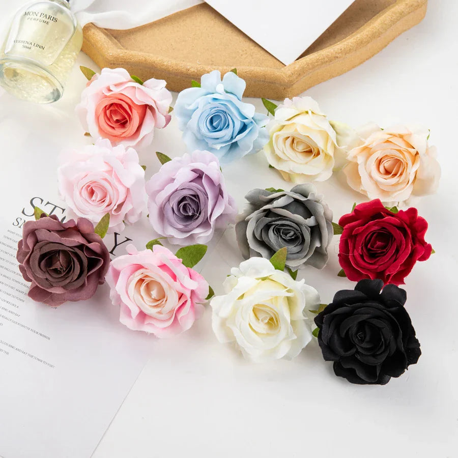 ديكوربايتس™ 100 قطعة من زهور الورد الحريرية الاصطناعية متعددة الألوان للديكور المنزلي وحفلات الزفاف