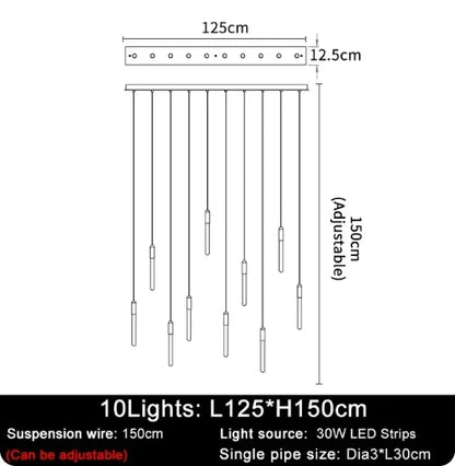 DecorBites™ LED Chandelier: Modern Staircase & Kitchen Pendant Light for Home Decoration